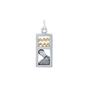Aquarius Silver and 14k Gold accent Charm MCM293 - Jewelry